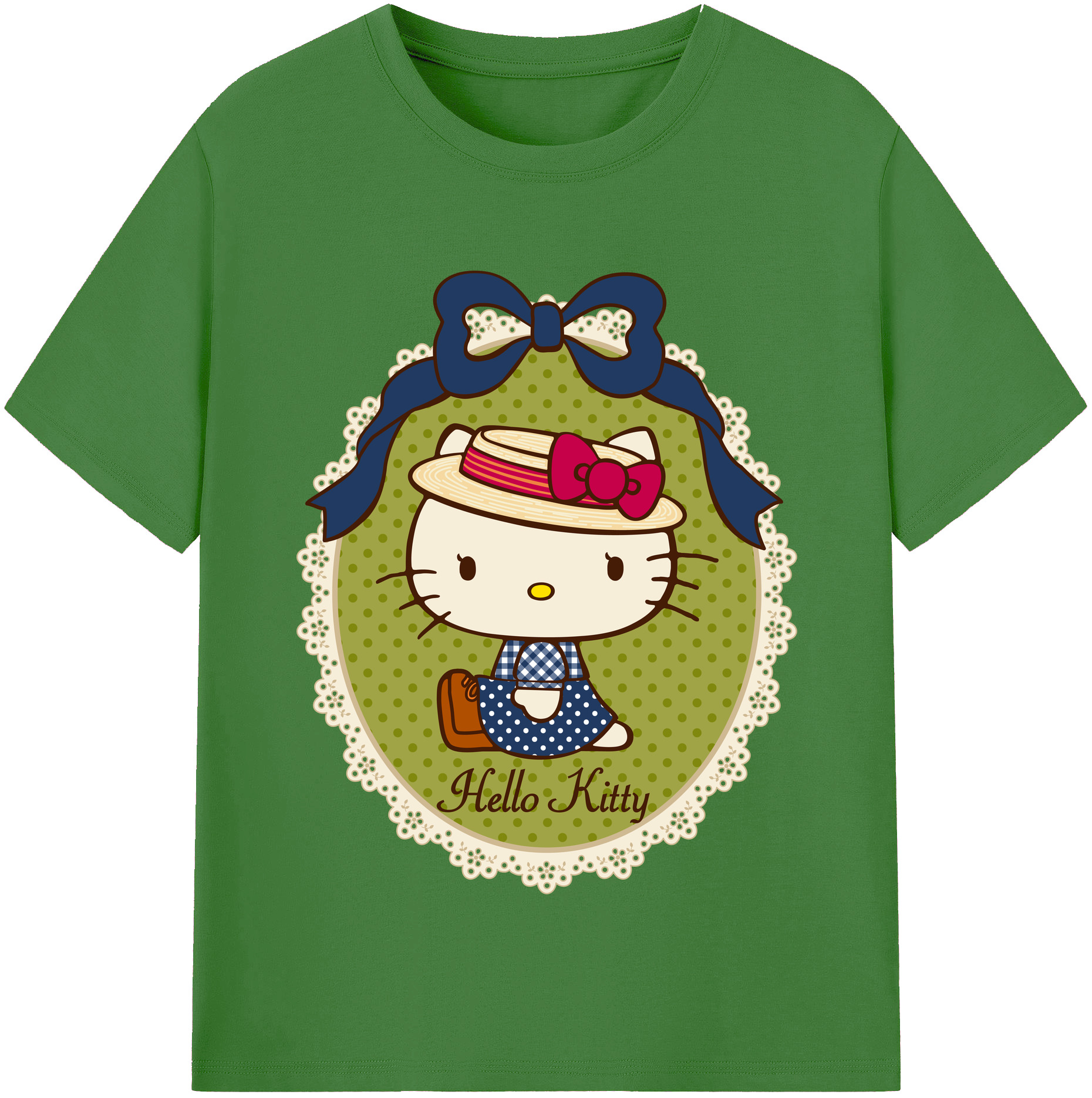 （画像用） Hello Kitty ハローキティ レディースカジュアルプリントTシャツ（綿100％）